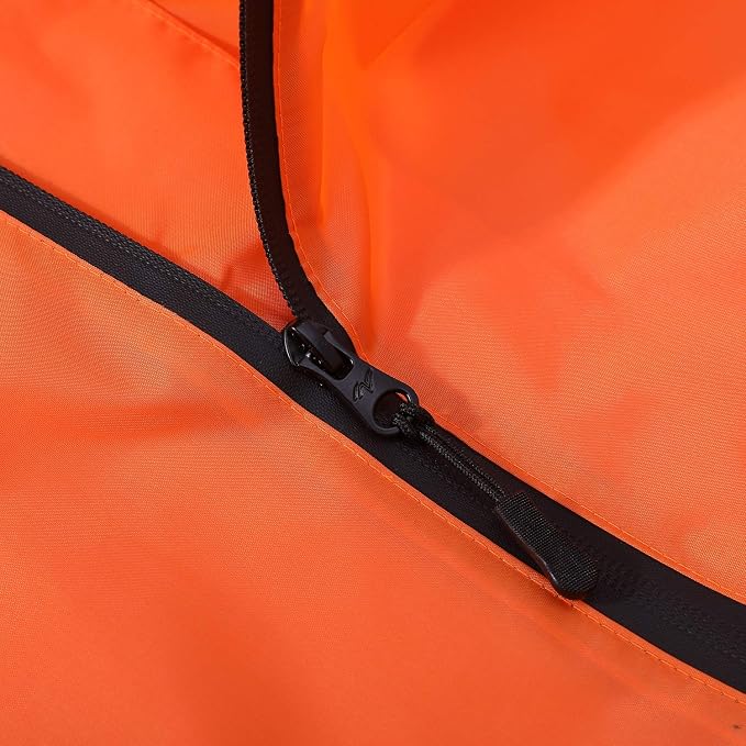 Rain Poncho Jacket Coat Hooded Zipper Style - Image 6