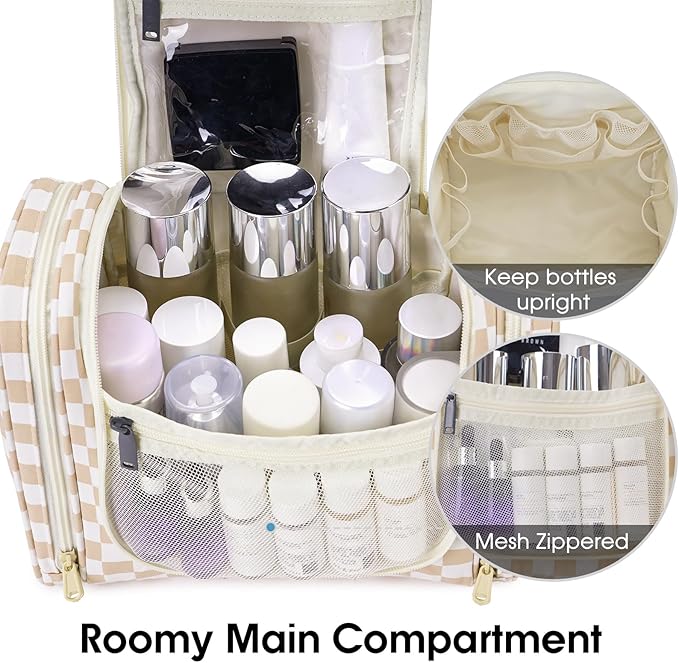 Narwey Hanging Toiletry Bag for Women Travel Makeup Bag Organizer Toiletries - Image 5