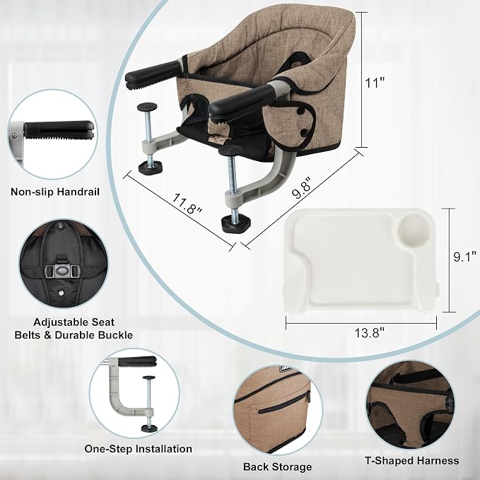 Clip-On High Chair with Removable Dining Tray - Image 8