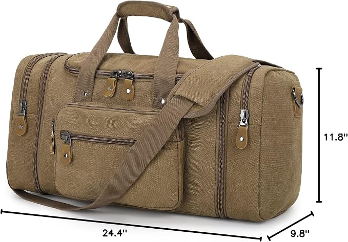 Gonex Canvas Duffle Bag for Travel, 50L Duffel Overnight Weekend Bag - Image 7
