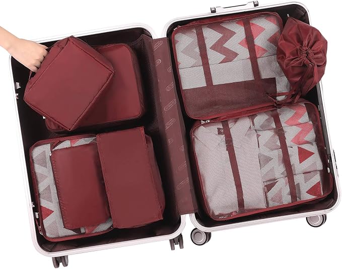 BAGAIL 8 Set Packing Cubes Luggage Packing Organizers - Image 7