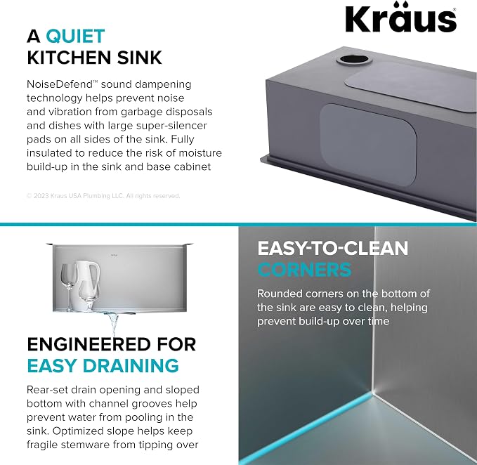 KRAUS Kore 17-Inch Undermount Workstation 16 Gauge Single Bowl Stainless Steel - Image 12