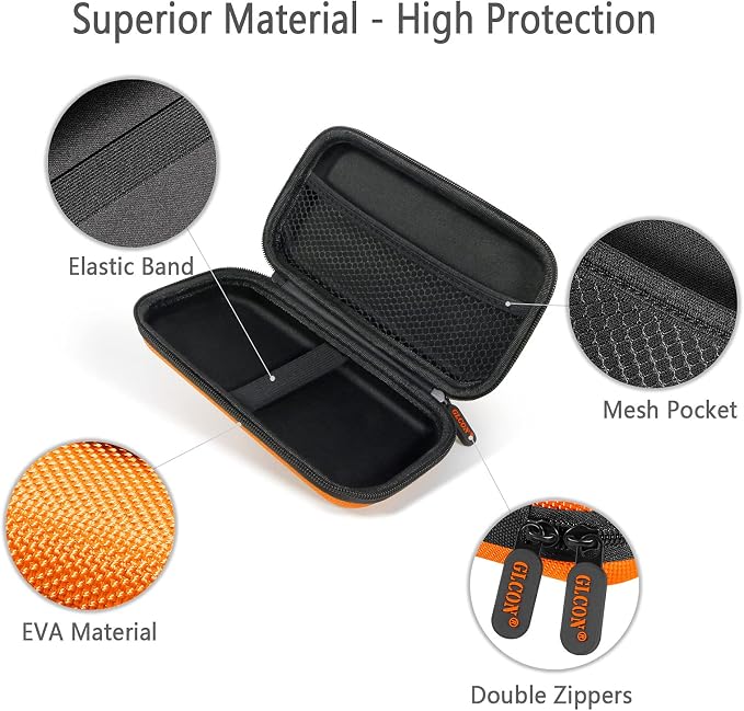 Orange Shockproof Hard EVA Carrying Case Travel Pouch - Image 3