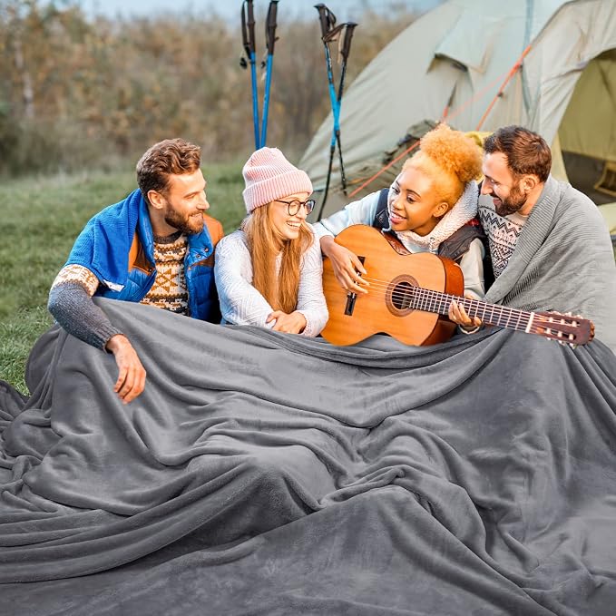PHF Oversized King Fleece Blanket 120"x120", No Shed No Pilling Big Soft Blanket - Image 3