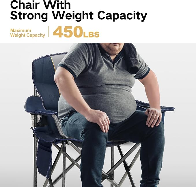 ALPHA CAMP Oversized Camping Chair Heavy Duty Lawn Chair - Image 4