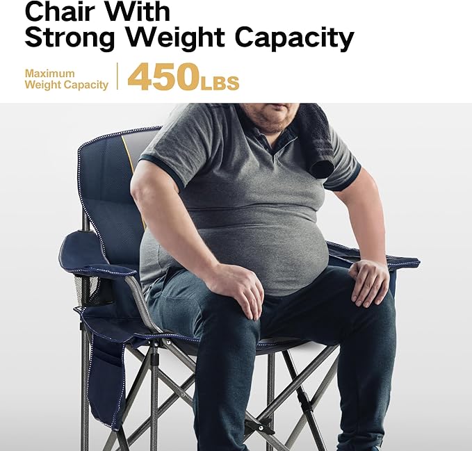 ALPHA CAMP Oversized Camping Chair Heavy Duty Lawn Chair - Image 4