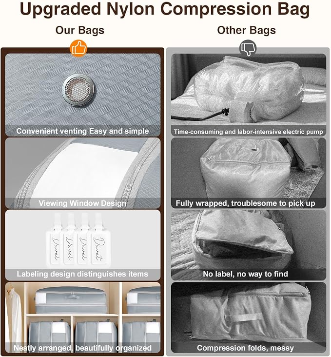 4 Pack Compression Storage Bags - 110L Large Capacity Comforter Storage Bag - Image 6