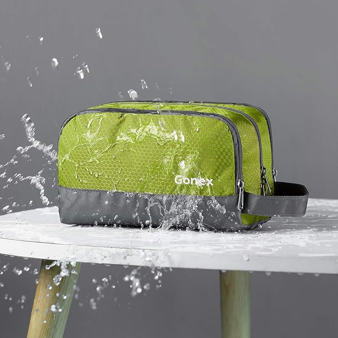Gonex Travel Toiletry Bag Nylon, Dopp Kit Shaving Bag Toiletry Organizer Green - Image 2