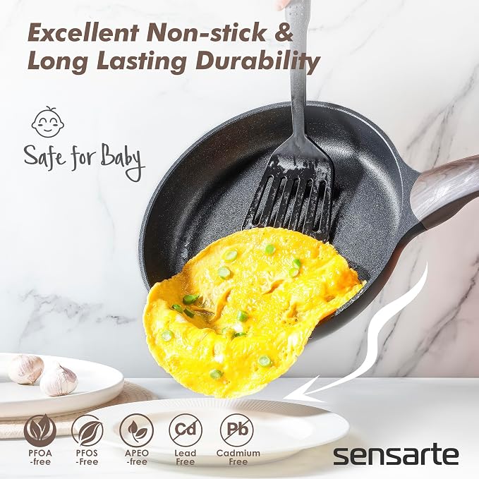 SENSARTE Pots and Pans Set Non stick, Non toxic Healthy Induction Cookware Set - Image 2