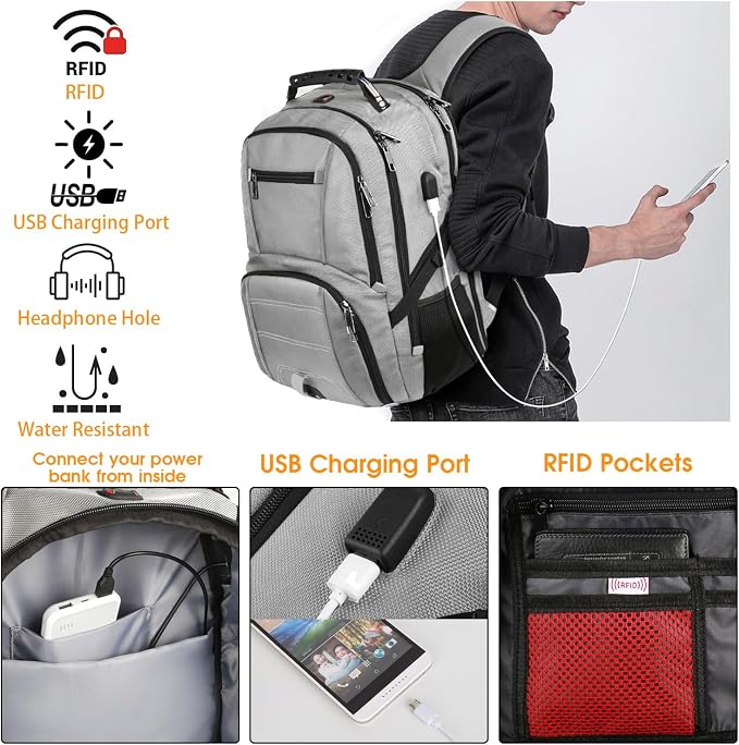 LTINVECK Extra Large 50L Travel Laptop Backpack, Computer bag Backbag - Image 4