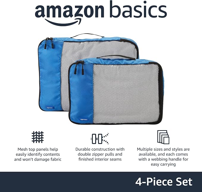 Amazon Basics Packing Cubes for Travel, Packing Organizers Set, 4-Piece-Set - Image 2