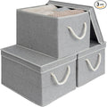 StorageWorks Storage Bins with Lids, Decorative Storage Boxes with Lid and Soft by StorageWorks