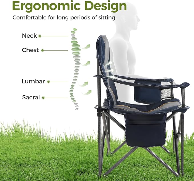 ALPHA CAMP Oversized Camping Chair Heavy Duty Lawn Chair - Image 5