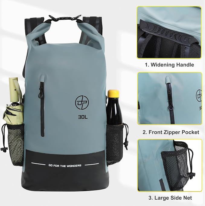 UPWELL 30L Waterproof Dry Bag Boating Backpack - Image 3