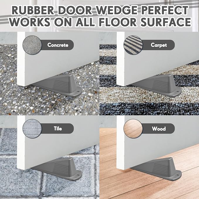 Frienda 2 Pcs Jumbo Door Stoppers Heavy Duty Door Stopper Tall up to 2inch Tall - Image 5