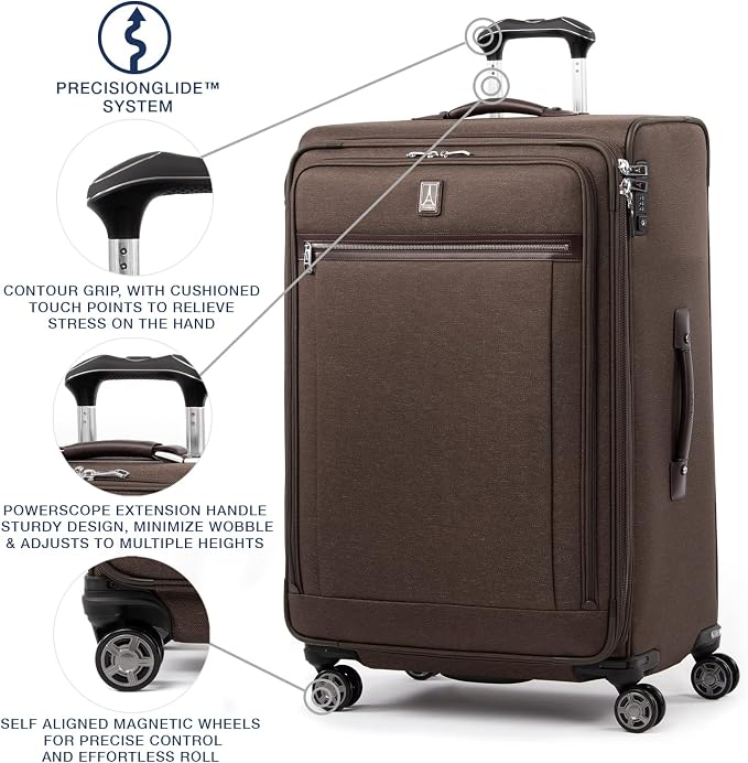 Travelpro Platinum Elite Softside Expandable Checked Luggage, 8 Wheel Spinner - Image 2