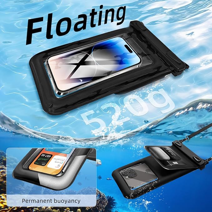 Waterproof Phone Pouch Double Pocket, Floating IPX8 8.5 inch Waterproof Phone - Image 5