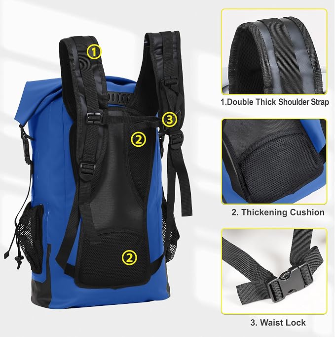 UPWELL 30L Waterproof Dry Bag Boating Backpack - Image 5