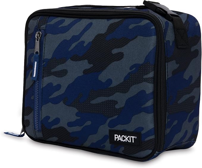 PackIt Freezable Classic Lunch Box, Sporty Camo Charcoal Navy, Built - Image 2