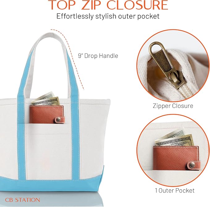 CB STATION Medium Classic Canvas Tote Bag - Image 3