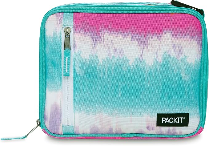 PackIt Freezable Classic Lunch Box, Tie Dye Sorbet, Built by PackIt