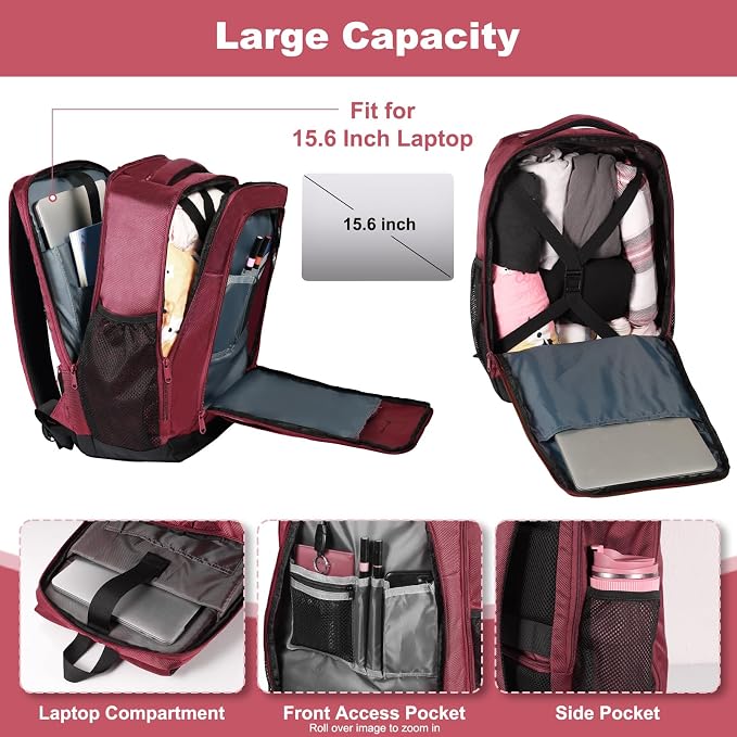 Travel Backpack, Business Anti Theft Slim Sturdy Laptops Backpack - Image 5