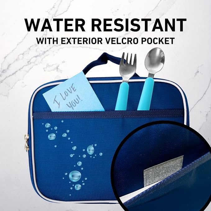 Fenrici Blue Lunch Box for Boys, Kids Insulated Lunch Bag for School, Soft - Image 2