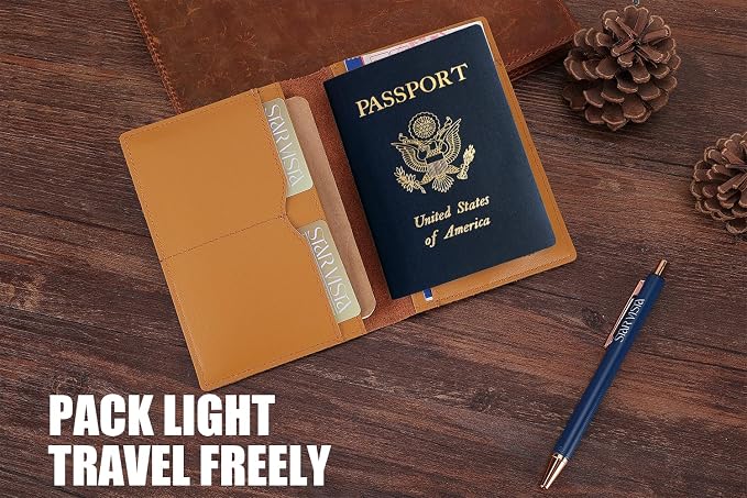 STAR VISTA Albatross Leather Travel Passport Holder, Minimalist Design - Image 5