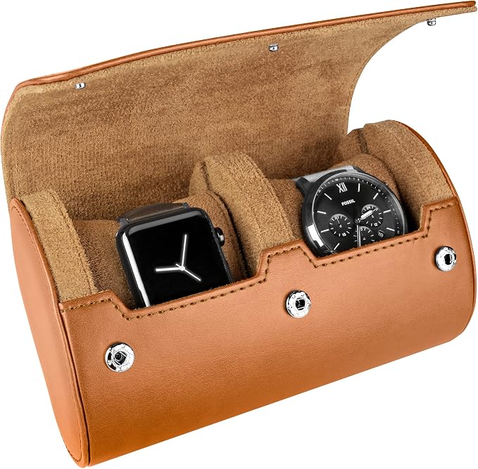 Barton Leather Watch Roll for 2 Watches | Convenient Organizer Case for Travel by BartonWatchBands