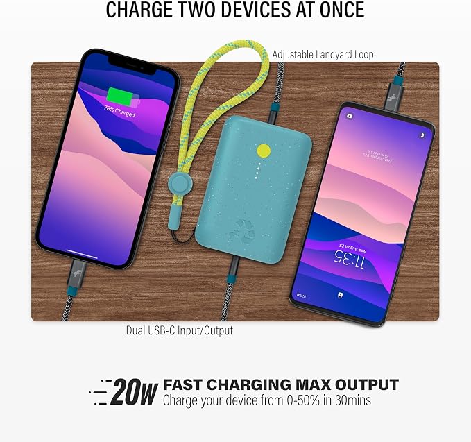 Nimble Champ Portable Charger, 000mAh Power Bank Fast Charging, 20W Dual USB-C - Image 2
