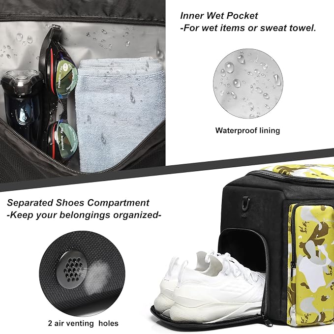 4-Way Gym Bags for Men Gym Duffle Bag Sports Duffle Bag Backpack - Image 3