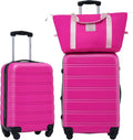 Merax Luggage sets of 3 Piece 20 24 IN Carry on Luggage Hard Case Pink Luggage by Merax