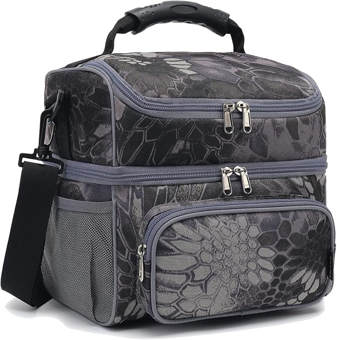 FlowFly Double Layer Cooler Insulated Lunch Bag Adult Lunch Box Large Tote Bag by FlowFly