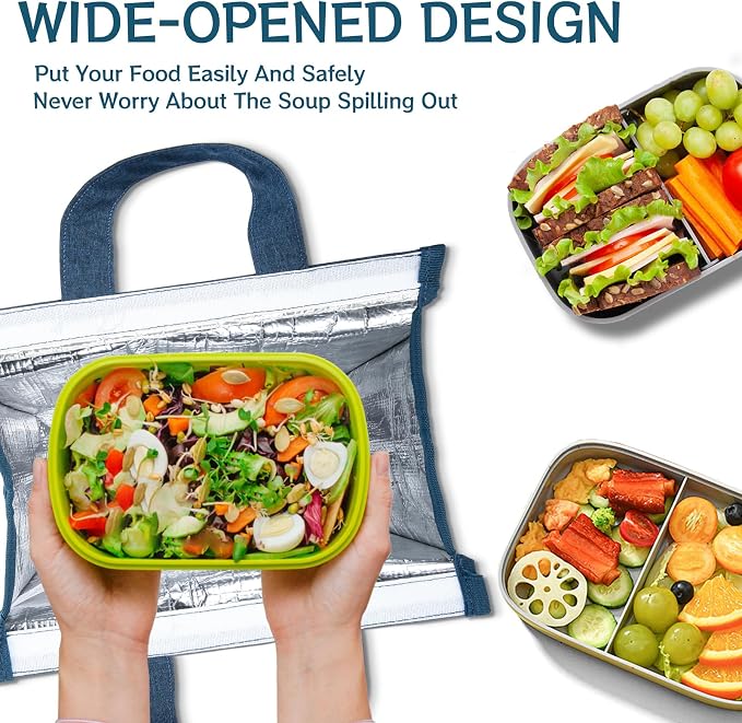Della Gao Insulated Lunch Bag for Women Men, Waterproof Small Lunch Tote Lunch - Image 4