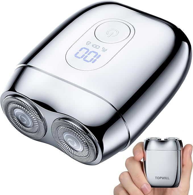 All-Metal Mini Electric Shaver for Travel Men– Smooth & Close Shave, Portable by TOPWILL