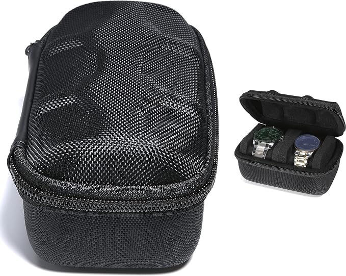 Hard Compact Watch Roll travel case, 2 Slots Portable holder and Organizer - Image 6