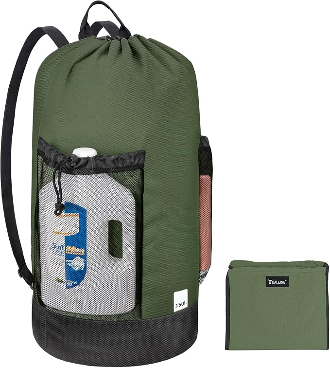 BALEINE 150L Laundry Bag Backpack, 900D Oxford Fabric Large Travel Laundry Bags by BALEINE