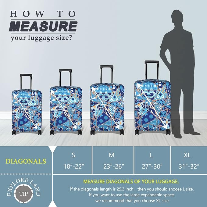 Explore Land Travel Luggage Cover Suitcase Protector Fits 18-22 Inch Case - Image 5