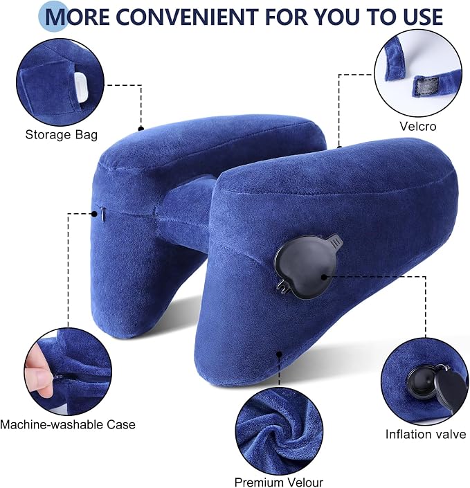 Sunany Neck Pillow for Travel Inflatable Airplane Pillow Comfortably Supports - Image 3