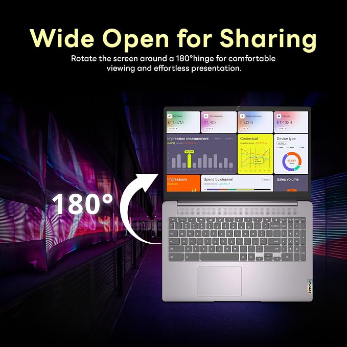 Lenovo Ideapad 3 15.6" FHD Chromebook, Intel Celeron N4500, 4GB LPDDR4X - Image 6