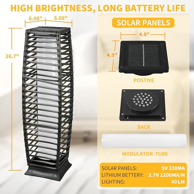 Solar Floor Lamp, Outdoor Floor Lamp, Solar Lanterns Outdoor Waterproof - Image 6