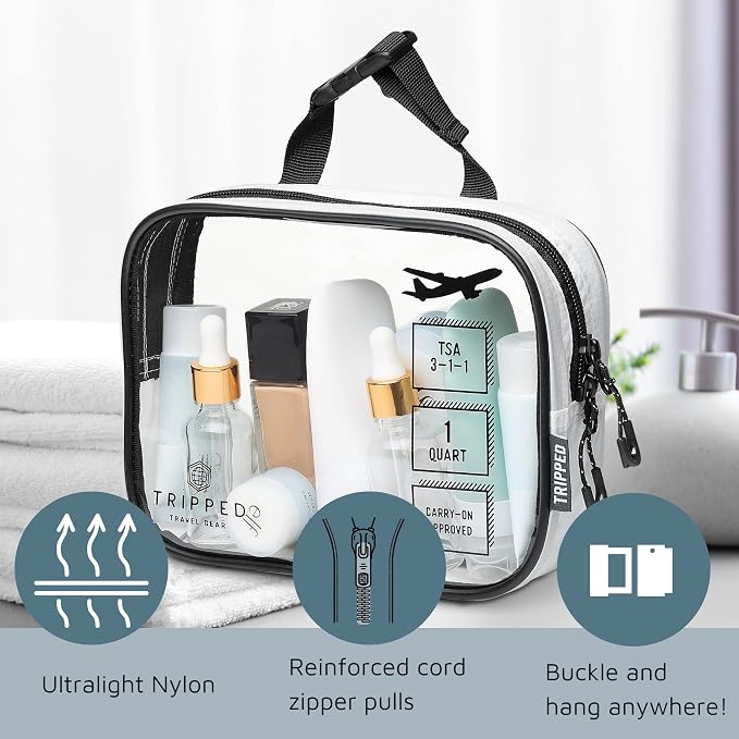 Toiletry Bag Kit Set: Hanging Travel Toiletry Bag + 311 TSA Cosmetic Liquid Bag - Image 8