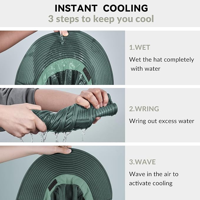 Sukeen Cooling Sun Hat for Men Women UPF50+ Wide Brim Fishing Hat - Image 3