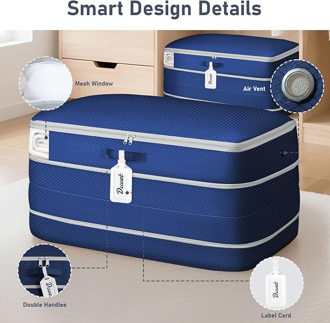 DIMJ Comforter Storage Bag - 100L Large Capacity Blanket Storage Compression - Image 3