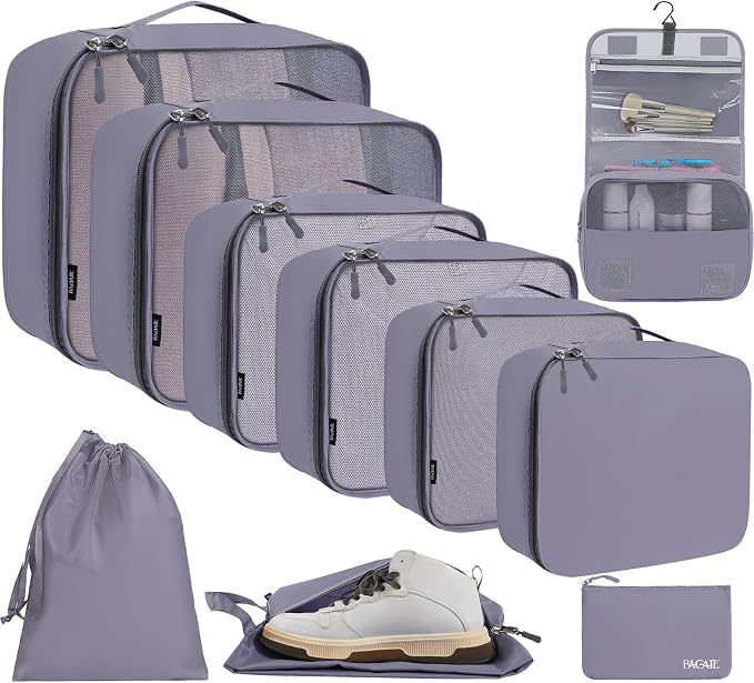 BAGAIL 6 Set/8 Set/10 Set Packing Cubes Various Sizes Packing Organizer by BAGAIL