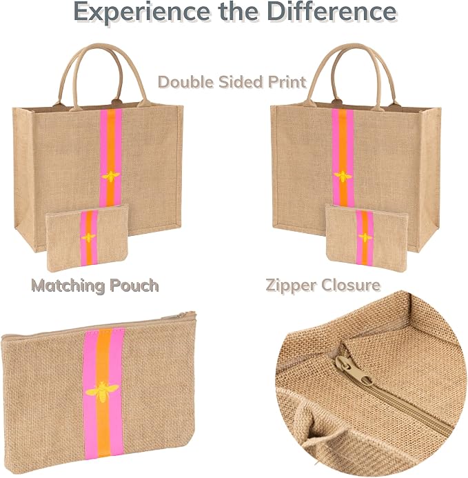Large Beach Bag Jute Woven Tote - Image 2