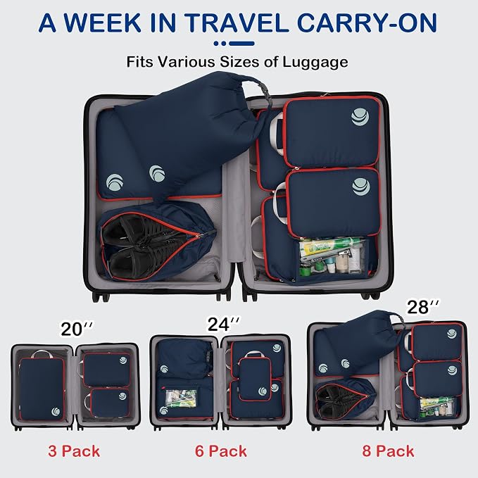 Cipway Compression Packing Cubes, Lightweight Travel Luggage Organizers - Image 7