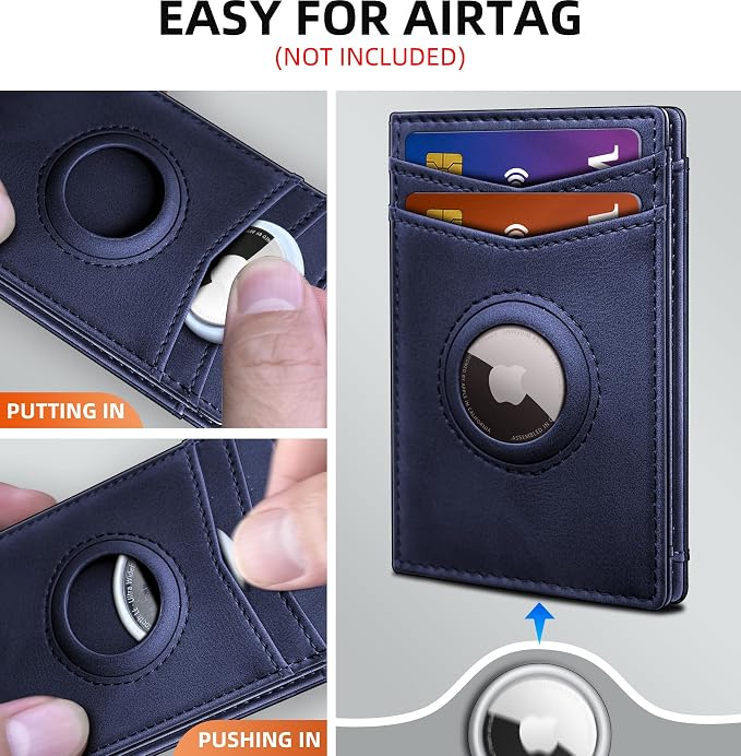 Airtag Wallet for Men- with Money Clip Gift Boxed, Magnetic Closure Slim - Image 3