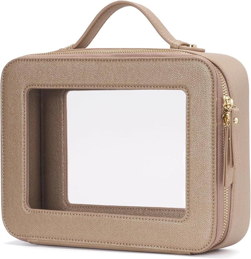 Popvibe Clear Makeup Bag Travel Cosmetic Case Transparent Toiletry Bag by POPVIBE