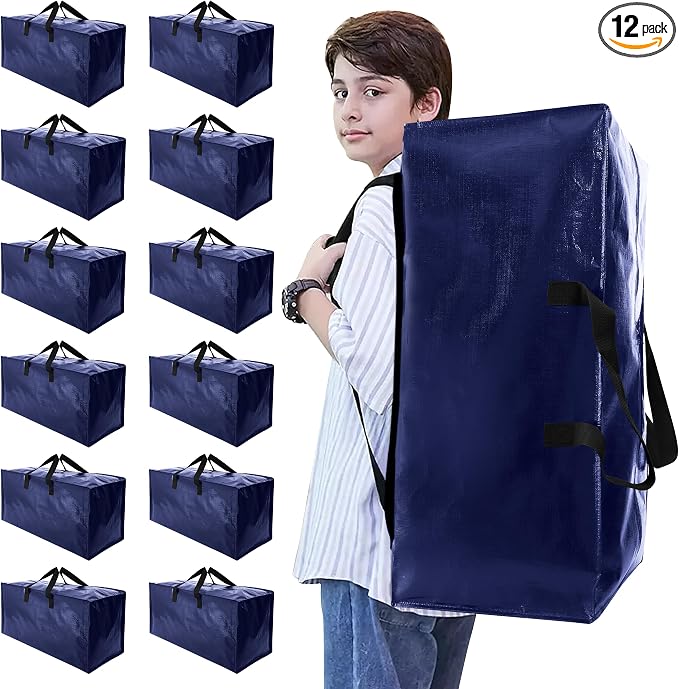 Heavy Duty Moving Bags with Backpack Straps and Strong Handles, Alternative to by NATURELUX